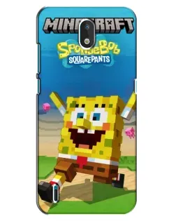 Чехол для Nokia 1.3 с картинкой «Губка Боб Minecraft»