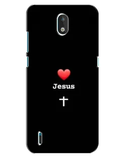 Чохол для Nokia 1.3 з картинкою «Серце - Jesus»