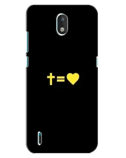 Чехол для Nokia 1.3 с картинкой «Сердце и Крест»
