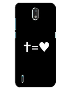 Чехол для Nokia 1.3 с картинкой «Крест и Сердце»