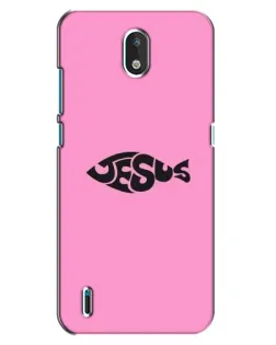 Чехол для Nokia 1.3 с картинкой «Розовый символ  Jesus»