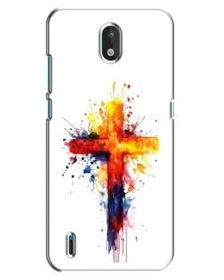 Чехол для Nokia 1.3 с картинкой «Акварельный крест»