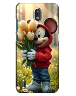 Чехол для Nokia 1.3 с картинкой «Микки с тюльпанами» Чехол для Nokia 1.3 с картинкой «Микки с тюльпанами»