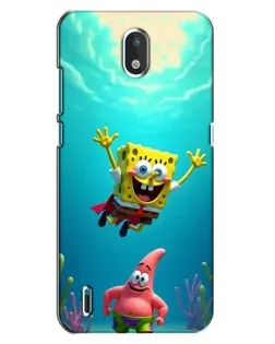 Чехол для Nokia 1.3 с картинкой «Спанч Боб под водой»