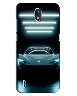 Чехол для Nokia 1.3 с картинкой «Tesla в неоне»