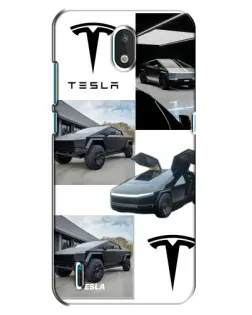 Чехол для Nokia 1.3 с картинкой «Коллаж Cybertruck Tesla»