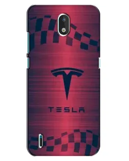 Чехол для Nokia 1.3 с картинкой «Тесла красный карбон»