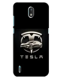 Чехол для Nokia 1.3 с картинкой «Tesla — серебристое авто»