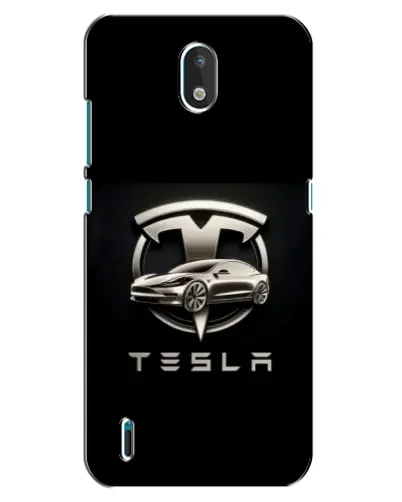 Чехол для Nokia 1.3 с картинкой «Tesla — серебристое авто»