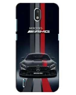 Чехол для Nokia 1.3 с картинкой «Mercedes — белый карбон»