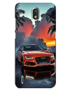 Чехол для Nokia 1.3 с картинкой «Audi — закат»
