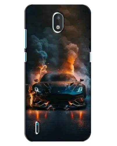 Чехол для Nokia 1.3 с картинкой «Lamborghini дымная эстетика»