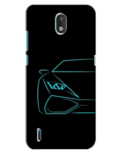 Чехол для Nokia 1.3 с картинкой «Голубой силуэт Lamborghini»