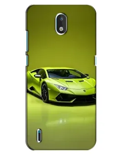 Чехол для Nokia 1.3 с картинкой «Салатовый Lamborghini Huracan»