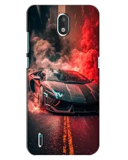 Чехол для Nokia 1.3 с картинкой «Lamborghini красный дым»