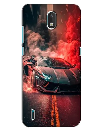 Чехол для Nokia 1.3 с картинкой «Lamborghini красный дым»