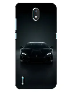 Чехол для Nokia 1.3 с картинкой «Черный Lamborghini Aventador»