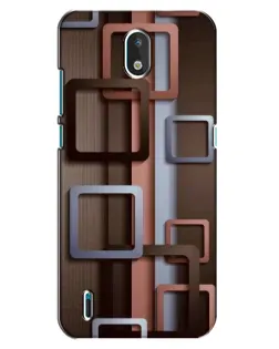 Чохол для Nokia 1.3 з картинкою «Коричневі об'ємні квадрати»