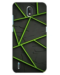 Чехол для Nokia 1.3 с картинкой «Зеленые геометрические линии»