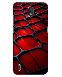 Чехол для Nokia 1.3 с картинкой «Красная глянцевая сетка»