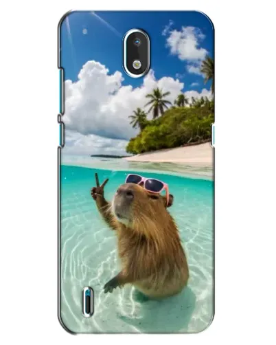 Чехол для Nokia 1.3 с картинкой «Капибара на море»