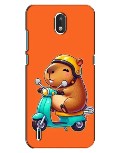 Чехол для Nokia 1.3 с картинкой «Капибара на скутере»