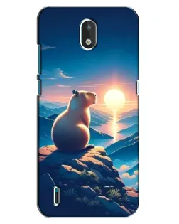 Чохол для Nokia 1.3 з картинкою «Захід сонця з капібарою»