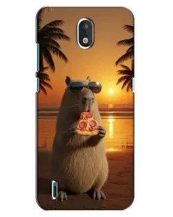 Чохол для Nokia 1.3 з картинкою «Капібара з піцою»
