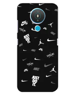 Чехол для Nokia 1.4 с картинкой «Nike Black Pattern»