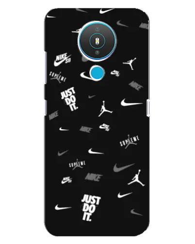 Чехол для Nokia 1.4 с картинкой «Nike Black Pattern»