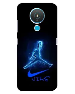 Чехол для Nokia 1.4 с картинкой «Jordan Neon Blue»