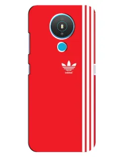Чехол для Nokia 1.4 с картинкой «Красный минимализм Adidas»