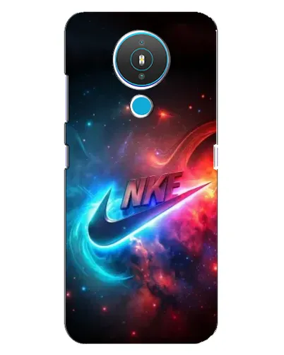 Чехол для Nokia 1.4 с картинкой «Огненный логотип Nike»