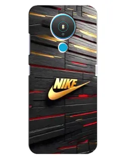 Чехол для Nokia 1.4 с картинкой «Золотой Nike на металле»