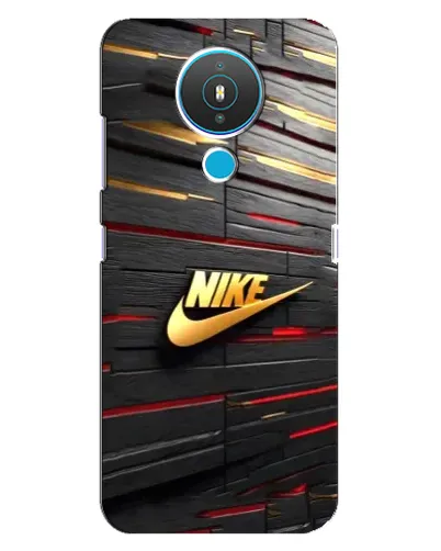 Чехол для Nokia 1.4 с картинкой «Золотой Nike на металле»