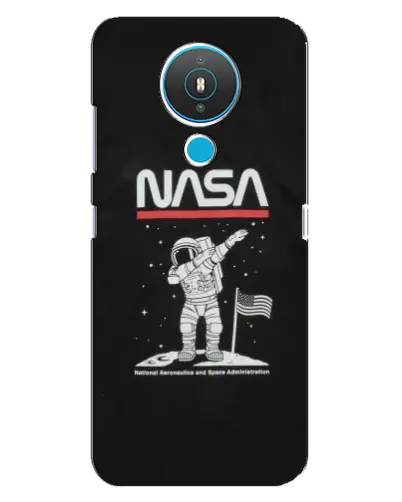 Чехол для Nokia 1.4 с картинкой «NASA — шагаем по Луне»