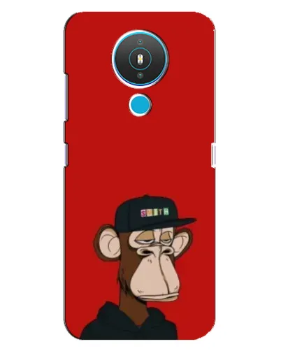 Чехол для Nokia 1.4 с картинкой «Bored Ape — красный фон»