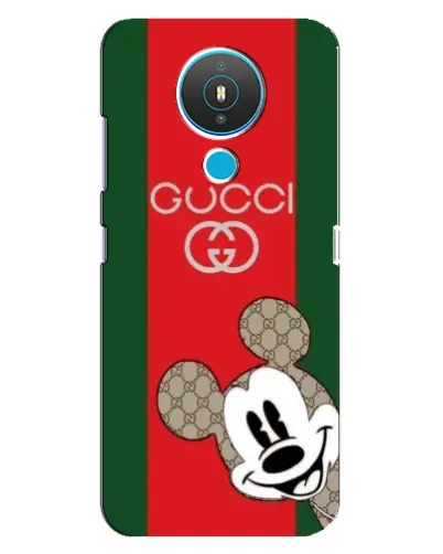 Чехол для Nokia 1.4 с картинкой «Gucci — полосы и Микки»