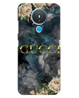 Чехол для Nokia 1.4 с картинкой «Абстрактные цветы Gucci»