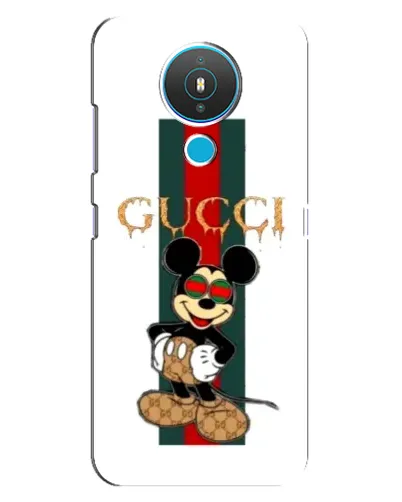 Чехол для Nokia 1.4 с картинкой «Микки Маус Gucci — полосы»
