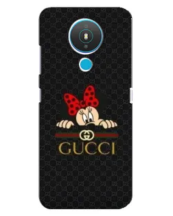 Чехол для Nokia 1.4 с картинкой «Минни Маус Gucci — черный»
