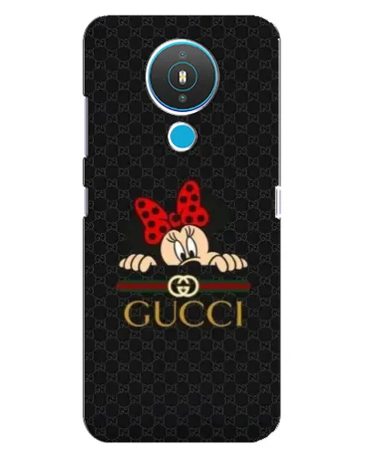 Чехол для Nokia 1.4 с картинкой «Минни Маус Gucci — черный»