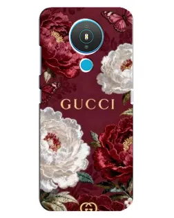 Чехол для Nokia 1.4 с картинкой «Gucci — бордовые розы»