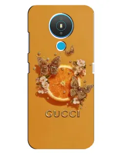 Чехол для Nokia 1.4 с картинкой «Gucci — золотые бабочки»