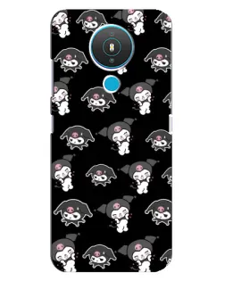 Чехол для Nokia 1.4 с картинкой «Черный паттерн Kuromi»