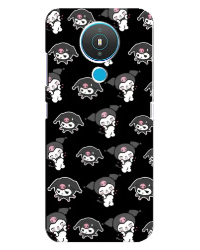 Чехол для Nokia 1.4 с картинкой «Черный паттерн Kuromi»