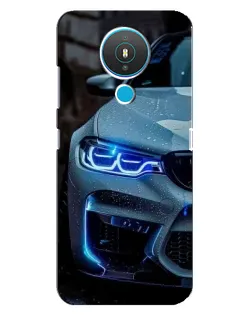 Чехол для Nokia 1.4 с картинкой «Взгляд BMW с синими фарами»