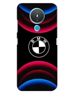 Чехол для Nokia 1.4 с картинкой «Логотип BMW и неоновые дуги»