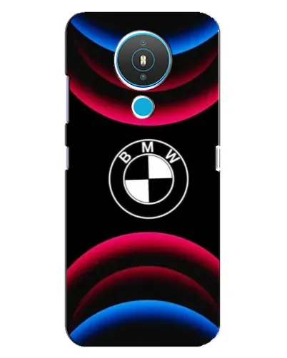 Чехол для Nokia 1.4 с картинкой «Логотип BMW и неоновые дуги»