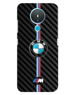 Чехол для Nokia 1.4 с картинкой «Эмблема BMW и карбон»